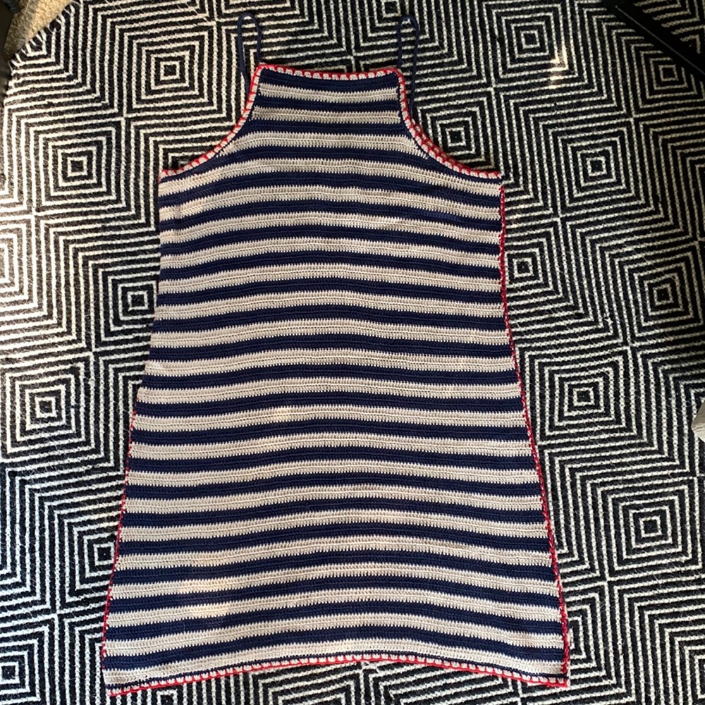 Crocheted striped dress! Like new!